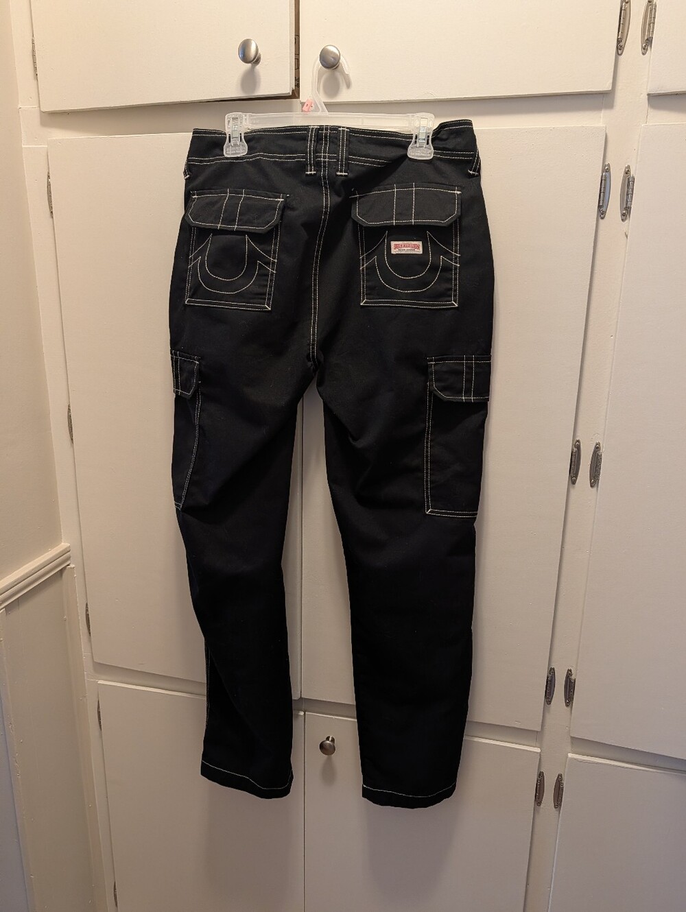 True Religion Cargo Pants, Mens Size 30 X 31, Contrast Stitching